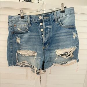 Cello Blue Distressed Jean Shorts